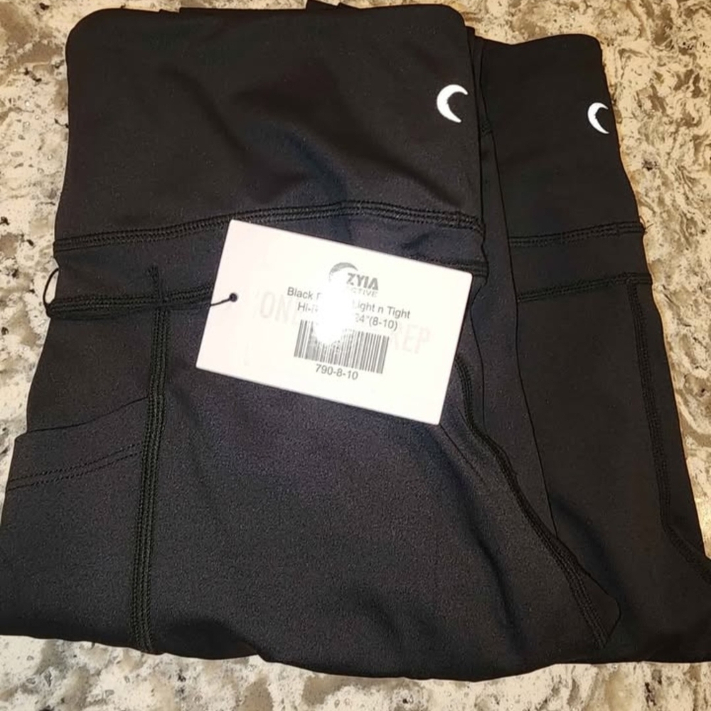 ZYIA Womens Midnight Black Leggings